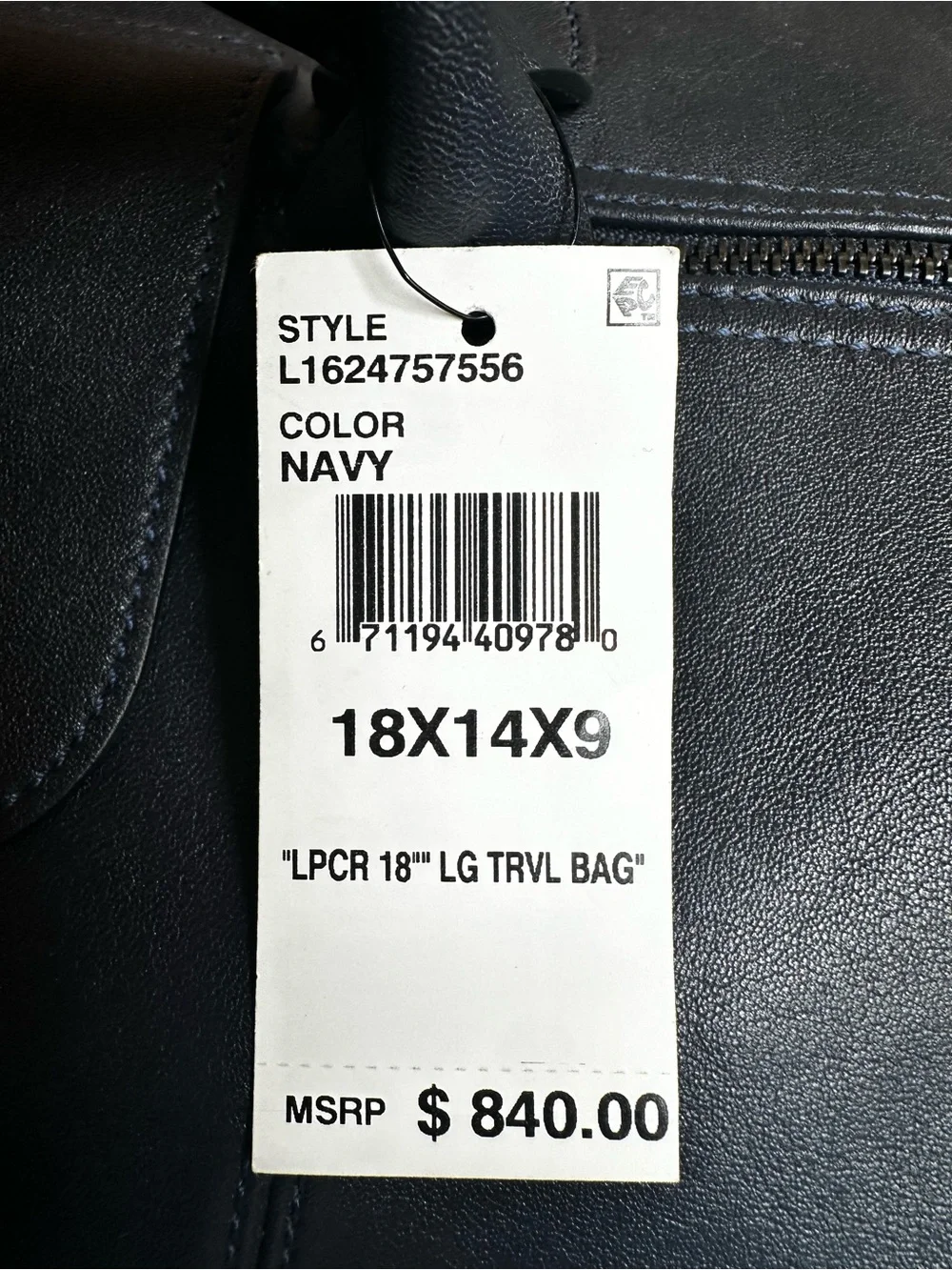 Longchamp Navy leather Cuir Large Travel Bag